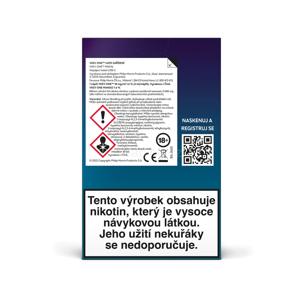 VEEV ONE zařízení +náplň (Silky Grey / Mango) 18mg