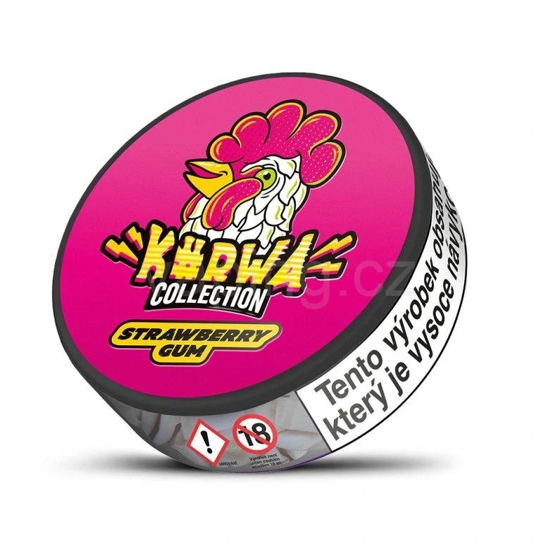 Kurwa nikotinové sáčky STRAWBERRY GUM (jahodová žvýkačka) strong edition 15mg/g