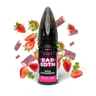 E-liquid Salt RIOT BAR EDTN s příchutí SOUR STRAWBERRY 10ml (kyselá jahoda) 20mg