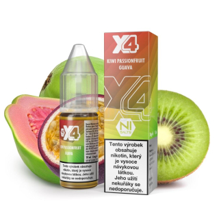 X4 Salt e-liquid - KIWI PASSION FRUIT GUAVA 10ml (kiwi, marakuja a kvajáva) 10mg