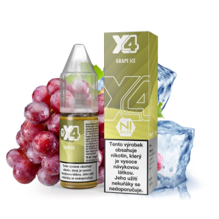 X4 Salt e-liquid - GRAPE ICE 10ml (ledové hrozno) 20mg