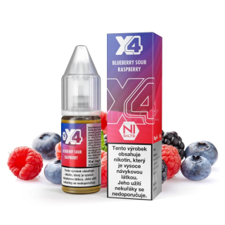 X4 Salt e-liquid - BLUEBERRY SOUR RASPBERRY 10ml (borůvka a malina) 20mg