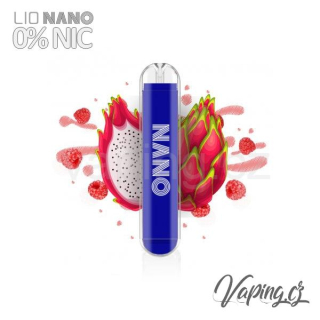 LIO NANO II 0mg jednorázová e-cigareta RASPBERRY PITAYA (malina a dračí ovoce)