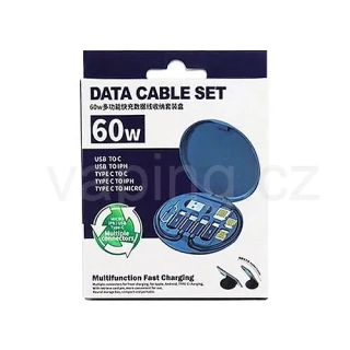 DCS USB kabel 60W přenos dat a nabíjení 28cm (černý)