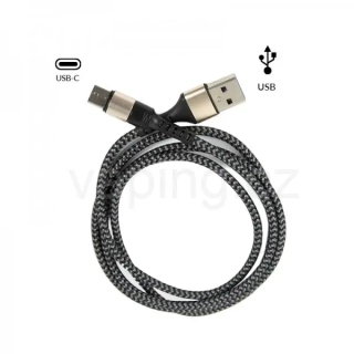 USB kabel nabíjecí 5A USB-A > USB-C (1,0m) černá+šedá