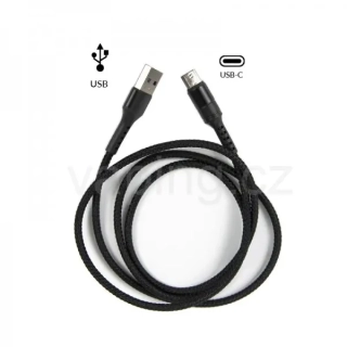 USB kabel nabíjecí 5A USB-A > USB-C (1,0m) černá