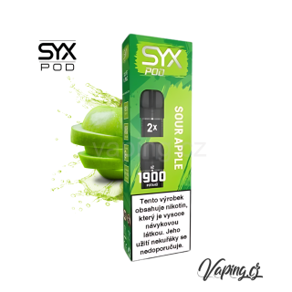 SYX POD 2x cartridge - SOUR APPLE (sladkokyselé zelené jablko) 16,5mg