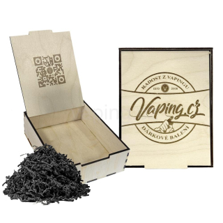 Dárková dřevěná krabička - Vaping (černá výplň)