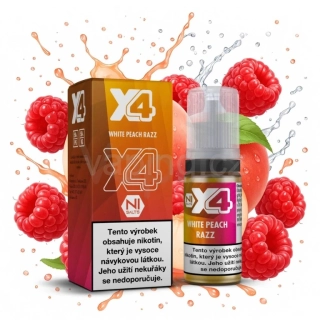 X4 Salt e-liquid - WHITE PEACH RAZZ 10ml (broskev a malina) 20mg