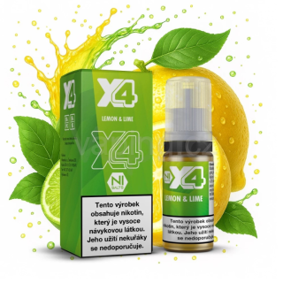 X4 Salt e-liquid - LEMON & LIME 10ml (citrón a limetka) 20mg