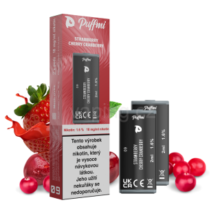 PUFFMI POD 2x cartridge - STRAWBERRY CHERRY CRANBERRY (jahoda třešeň & brusinka) 18mg