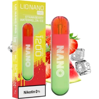 LIO NANO PRO jednorázová e-cigareta STRAWBERRY WATERMELON ICE (jahoda & chladivý vodní meloun) 0mg