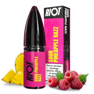 E-liquid Salt RIOT X s příchutí SOUR PINEAPPLE RAZZ 10ml (ananas a kyselá malina) 5mg