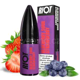 E-liquid Salt RIOT X s příchutí BLUEBERRY SOUR STRAWBERRY 10ml (borůvka a kyselá jahoda) 5mg