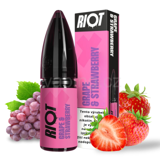E-liquid Salt RIOT X s příchutí GRAPE & STRAWBERRY 10ml (jahoda a hroznové víno) 20mg