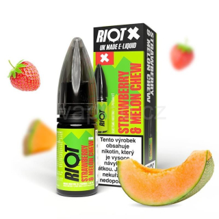 E-liquid Salt RIOT X s příchutí STRAWBERRY & MELON CHEW 10ml (jahoda a meloun) 20mg