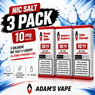 E-liquidy Adams Vape Salt mix 10mg (3x10ml)