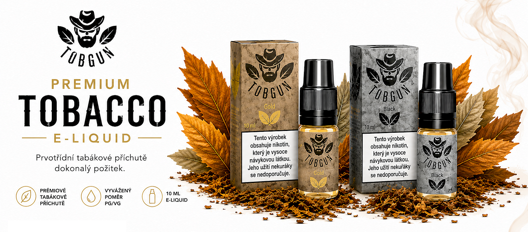 TOBGUN české tabákové e-liquidy
